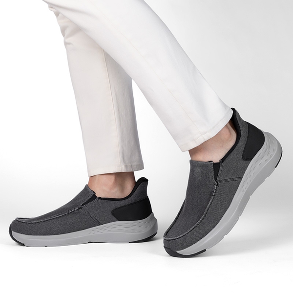 Men's Slip-On Canvas Walking Loafers - DARK GREY - 6